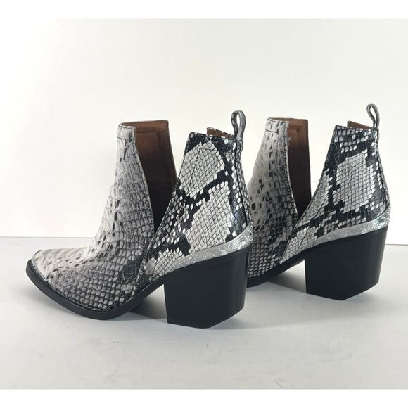 Jeffrey Campbell Cromwell Western Cowboy Snake Print Leather Boots - Picture 6 of 13